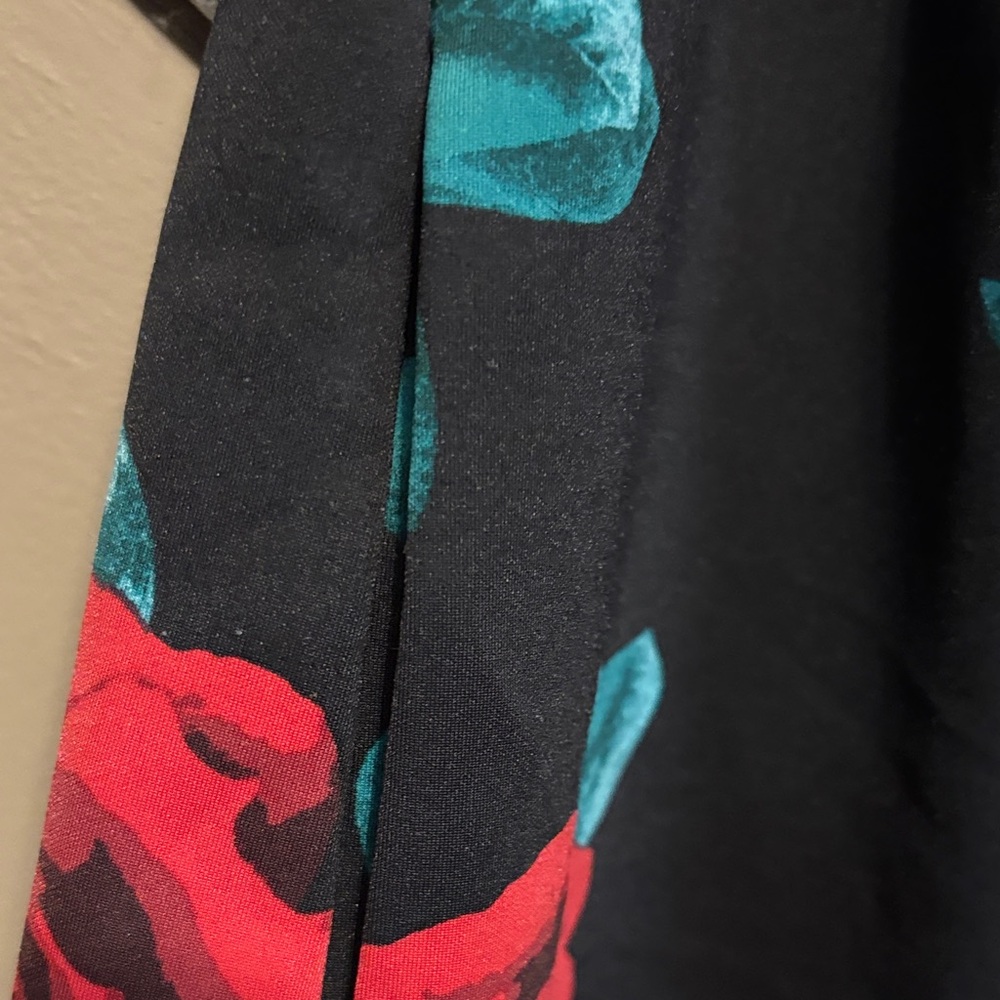 Lane Bryant Black Skirt with Red Rose Print - Picture 4 of 6